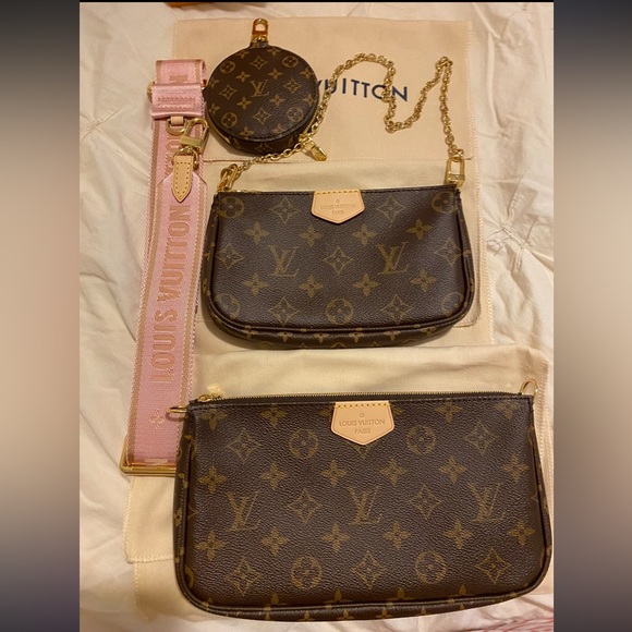 NOT FOR SALE Louis Vuitton MULTI POCHETTE ACCESSOIRES MP pink strap - Picture 1 of 14